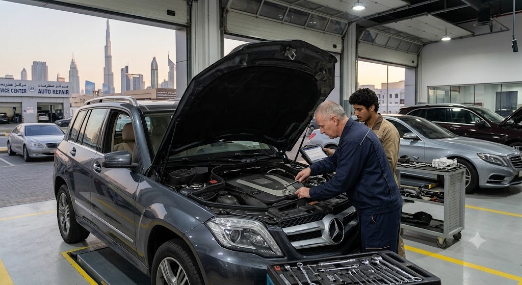 Mercedes GLK-Class repair and service in Dubai by independent Mercedes specialist mechanics