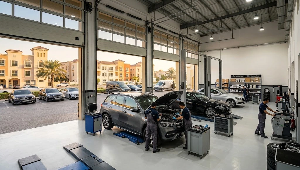 Mercedes-Benz repair and service specialist workshop serving International City Dubai